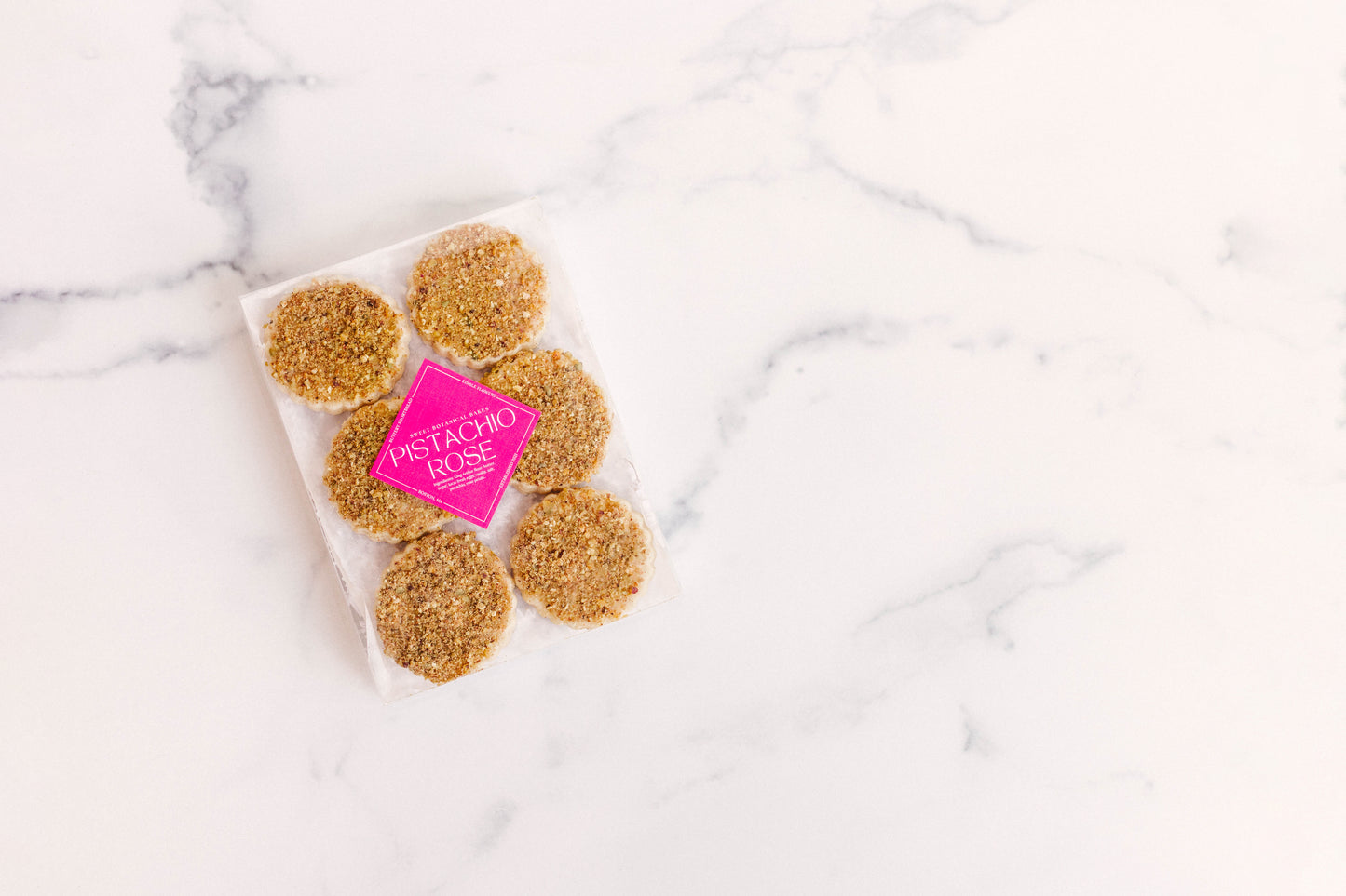 Pistachio Rose Shortbread Cookies